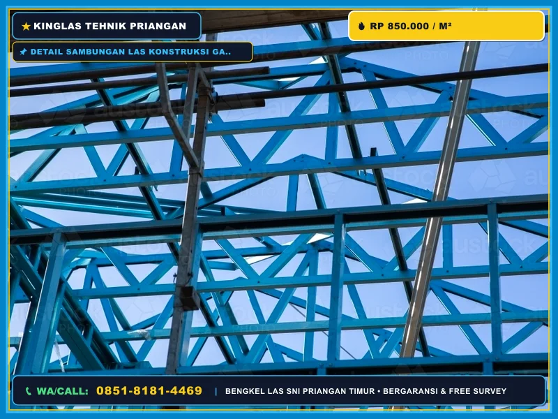 Detail sambungan las konstruksi gazebo besi hollow