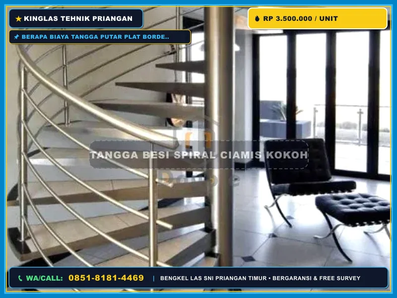 Berapa Biaya Tangga Putar Plat Bordes di Kawali?