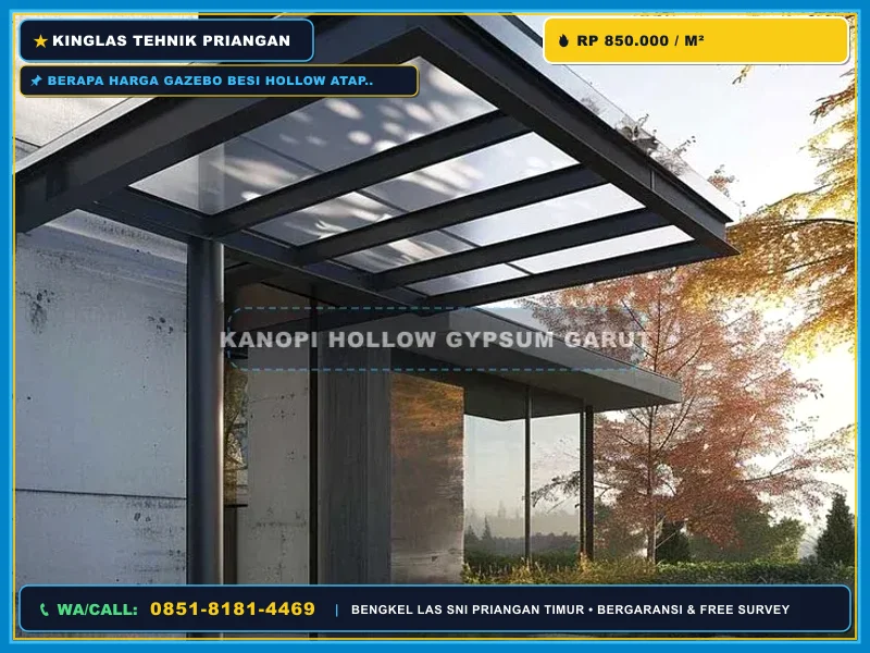Berapa Harga Gazebo Besi Hollow Atap Spandek Ciamis?
