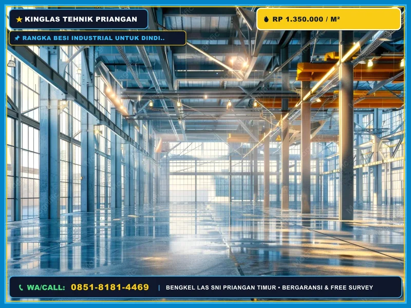 Rangka besi industrial untuk dinding kaca interior