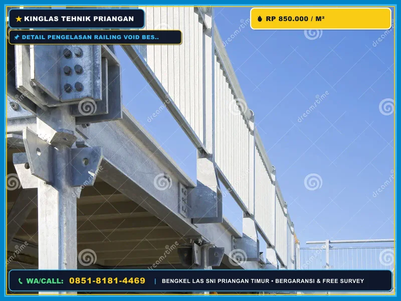 Detail pengelasan railing void besi hollow standar SNI