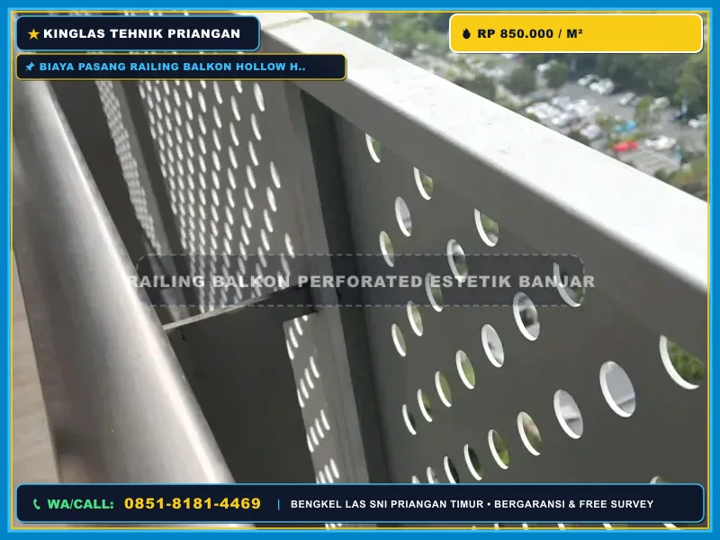Alternatif railing balkon besi dengan panel woodplank GRC
