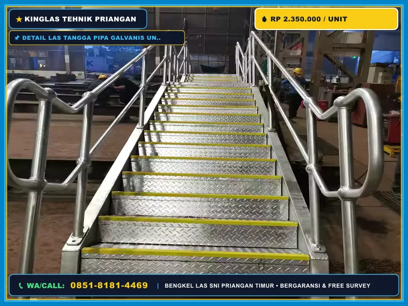 Detail las tangga pipa galvanis untuk service toren air