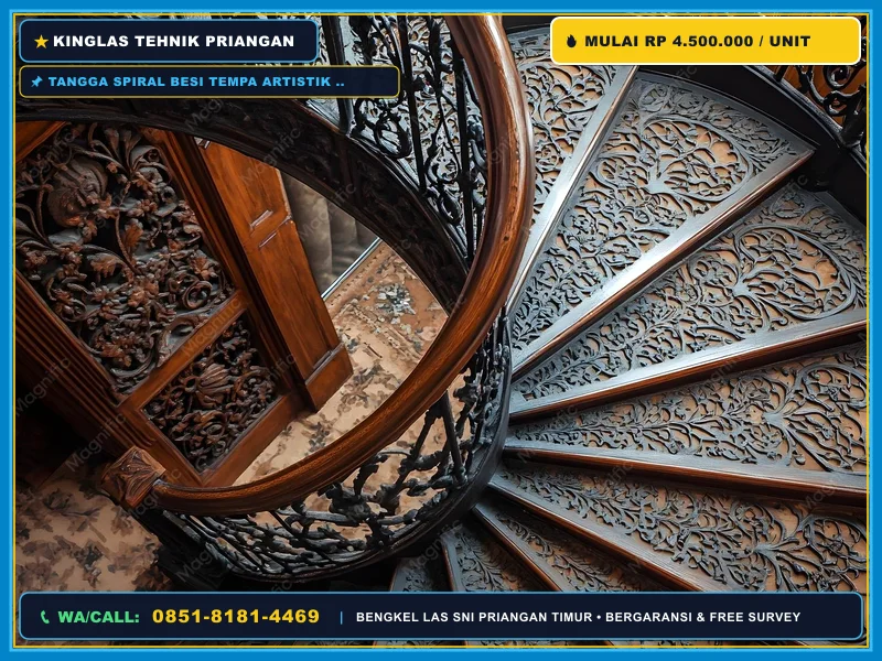 Biaya Pasang Tangga Spiral Besi Tempa Kadipaten