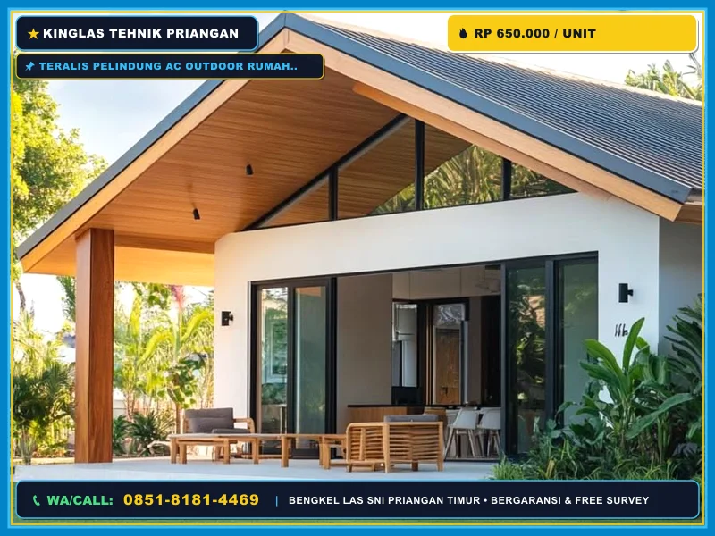 Teralis pelindung AC outdoor rumah minimalis