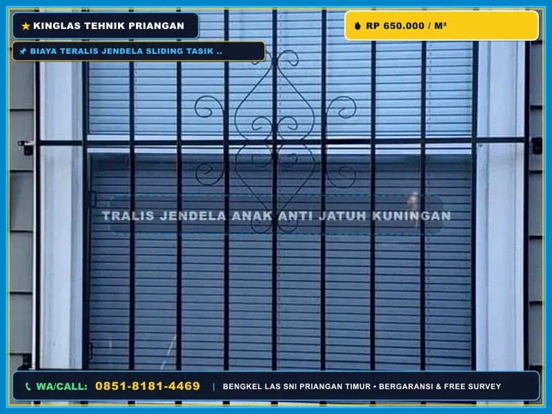 Proses pengelasan dan finishing rangka besi teralis jendela