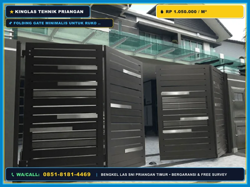 Folding gate minimalis untuk ruko dan rumah di Banjar