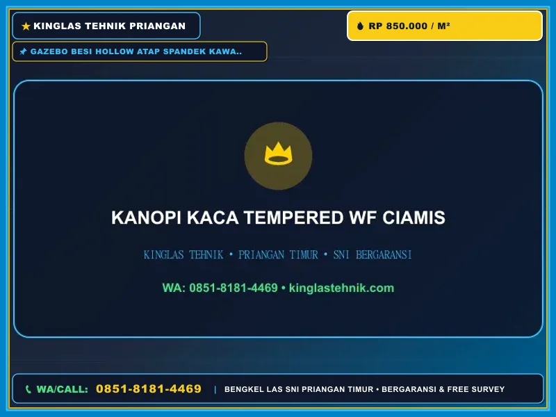 Gazebo Besi Hollow Atap Spandek Kawali yang Kokoh
