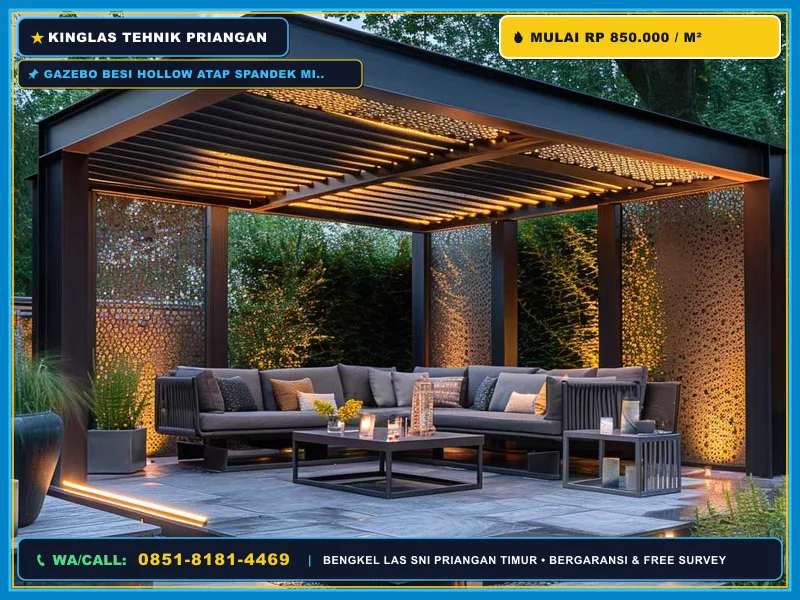 Gazebo Besi Hollow Atap Spandek Majalengka