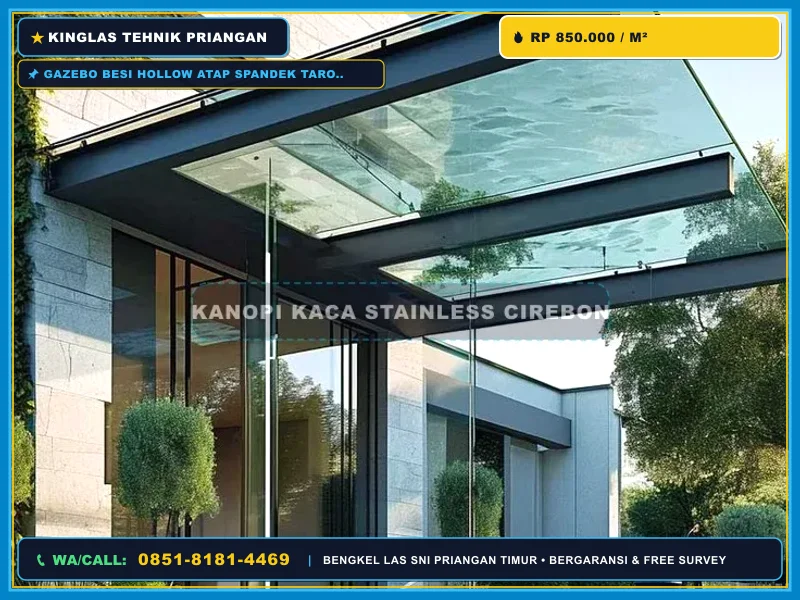 Detail sambungan las rangka gazebo besi hollow