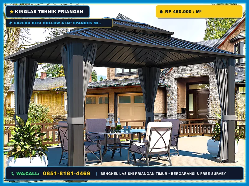 Gazebo Besi Hollow Spandek Ciamis yang Kokoh