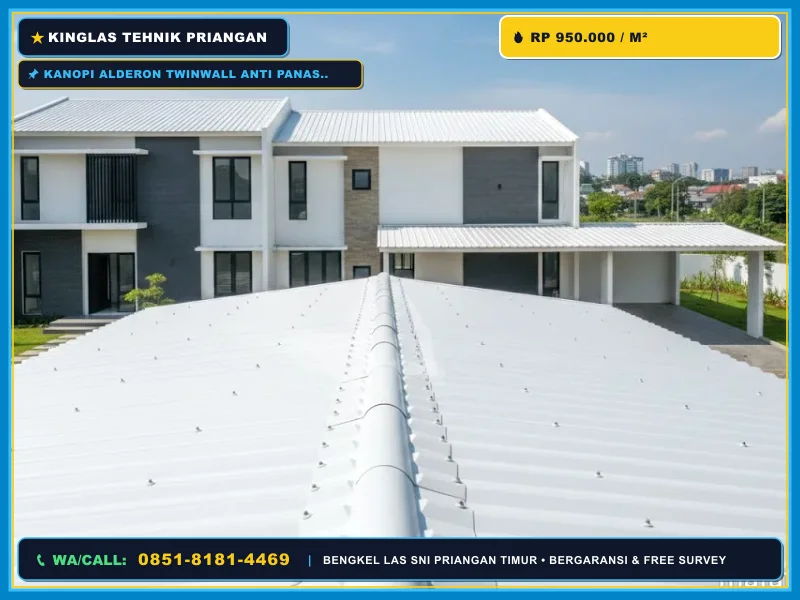 Harga Kanopi Alderon Twinwall Anti Panas Ciamis