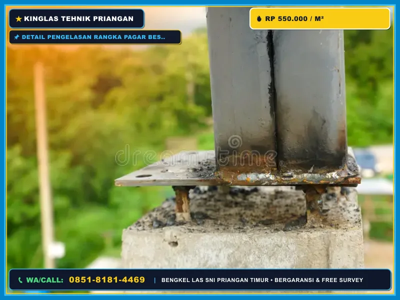 Detail pengelasan rangka pagar besi hollow galvanis SNI