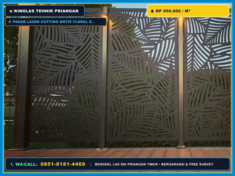 Harga Pagar Laser Cutting Floral Elegan Kawali