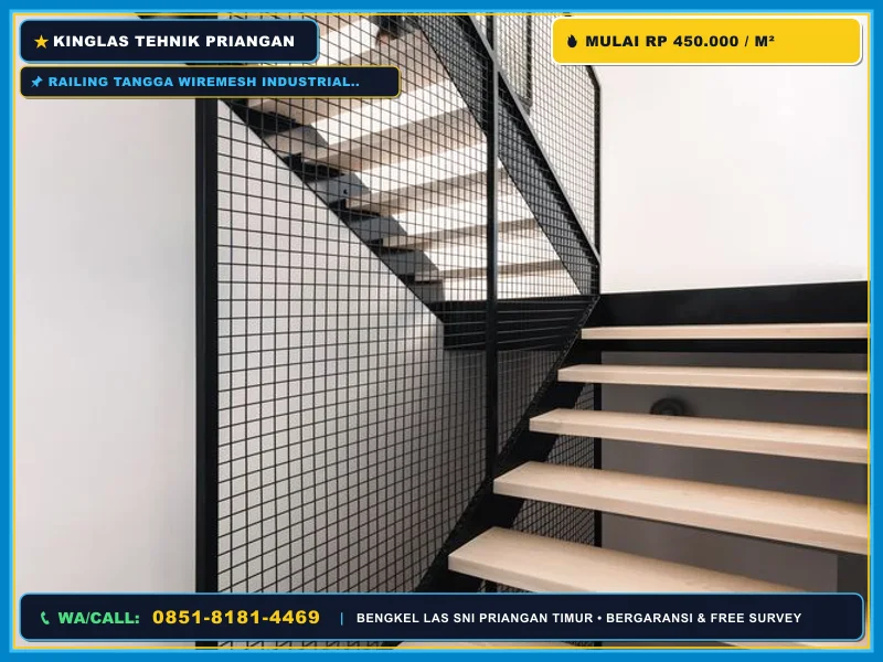 Harga Railing Tangga Wiremesh Industrial Jaring Cilimus
