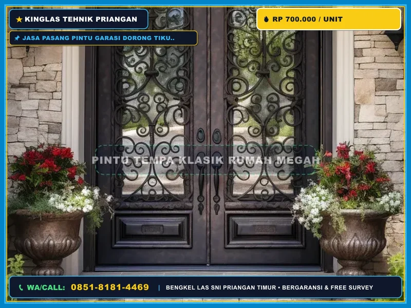 Rangka pintu garasi baja custom hasil fabrikasi bengkel las