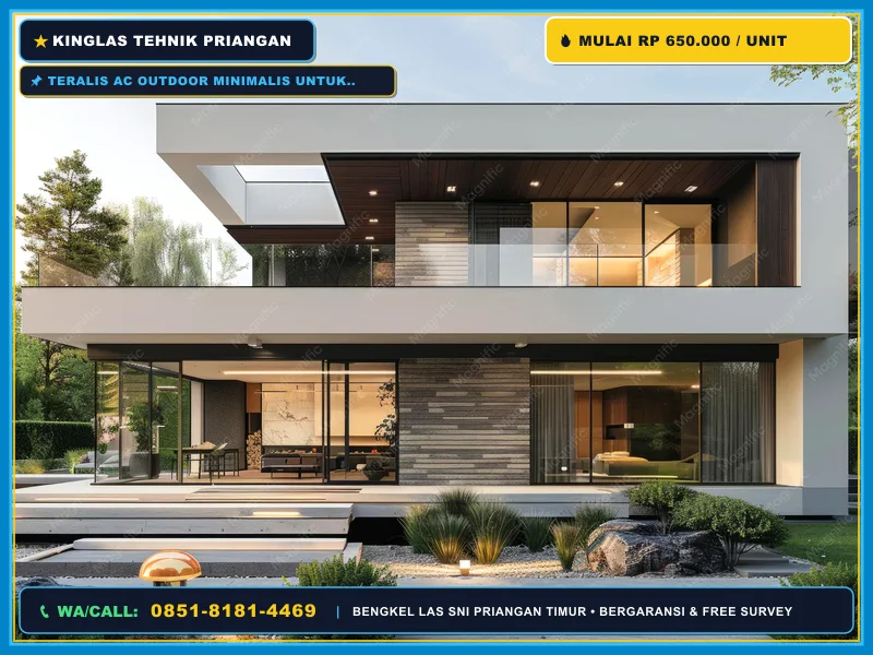 Teralis AC outdoor minimalis untuk rumah di Cirebon