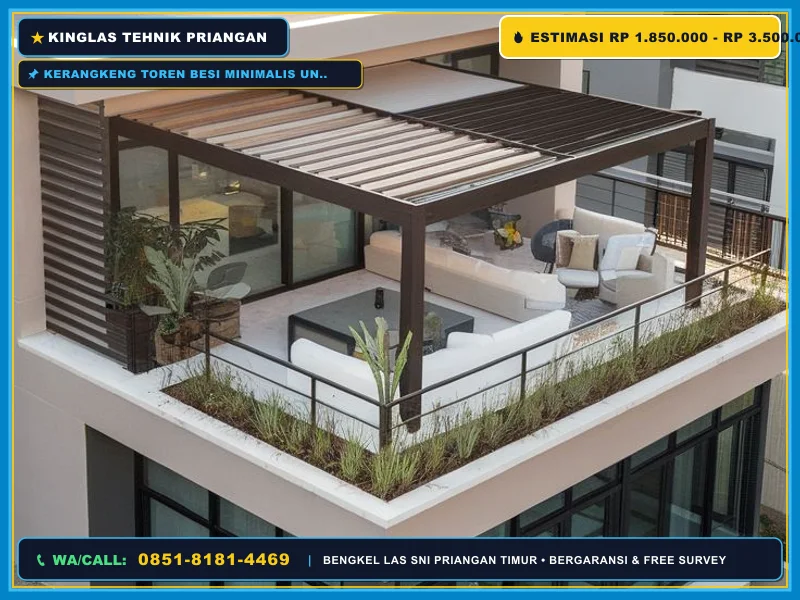 Kerangkeng toren besi minimalis untuk rumah di Kawali