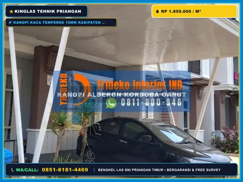 Kanopi teras kaca transparan minimalis untuk rumah