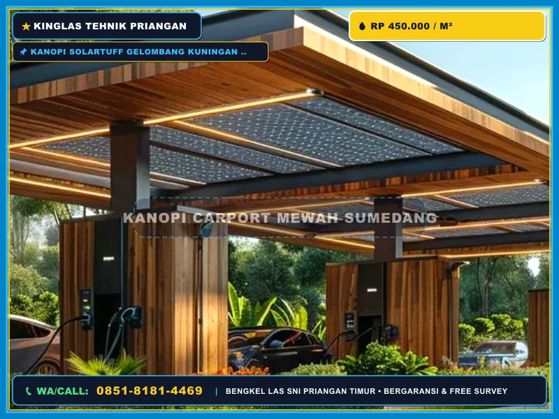 Kanopi teras transparan polycarbonate bergelombang untuk rumah