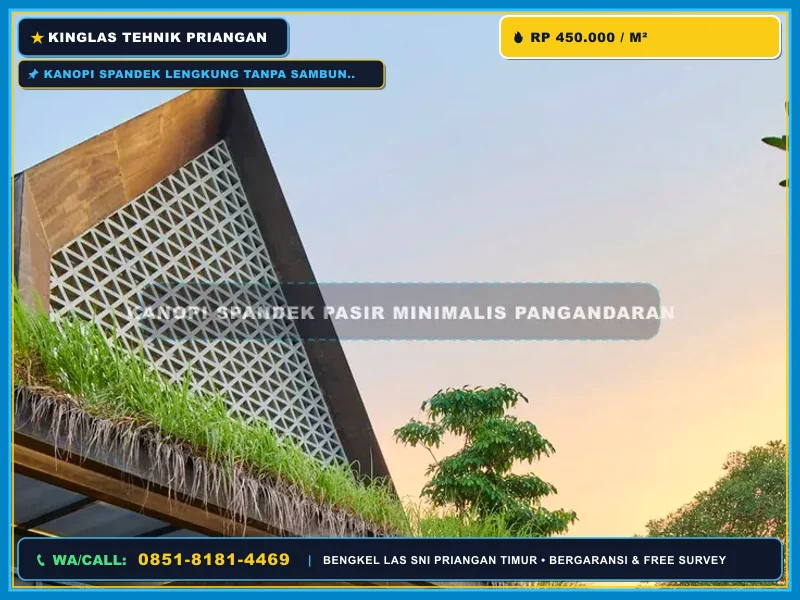 Kanopi Spandek Lengkung Tanpa Sambungan Kawali