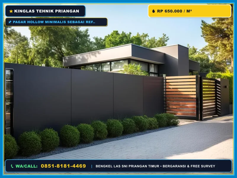 Pagar hollow minimalis sebagai referensi desain kerangkeng besi