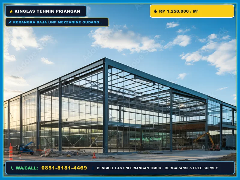 Kerangka baja UNP mezzanine gudang industrial