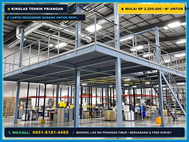 Lantai mezzanine gudang untuk penyimpanan barang berat