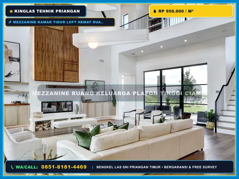 Lantai mezzanine besi untuk hunian minimalis Garut