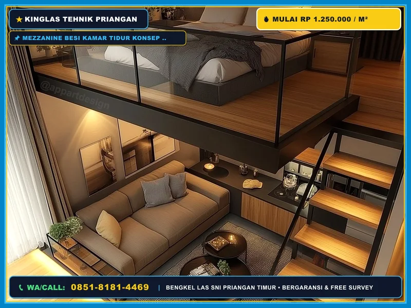 Mezzanine Loft Hemat Ruang untuk Kamar Tidur Kawali