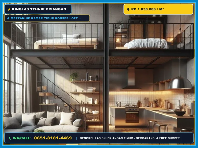 Mezzanine Loft Hemat Ruang untuk Kamar Tidur Tasik