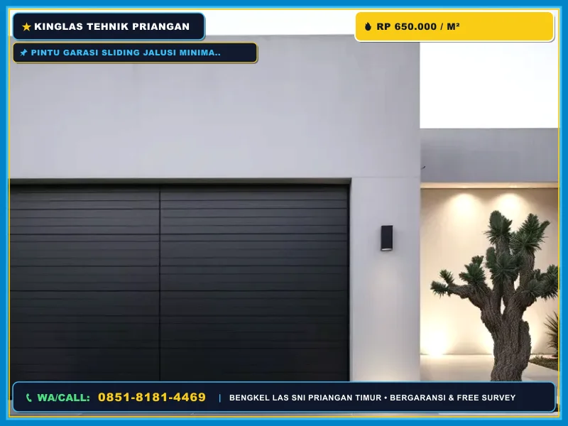 Pintu garasi sliding jalusi minimalis untuk rumah Jatiwangi