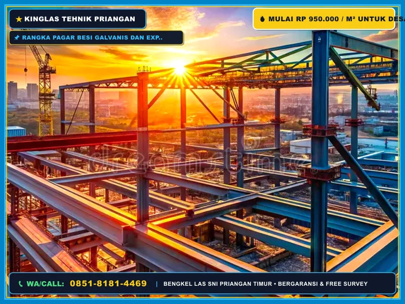 Rangka pagar besi galvanis dan expanded metal untuk konstruksi eksterior