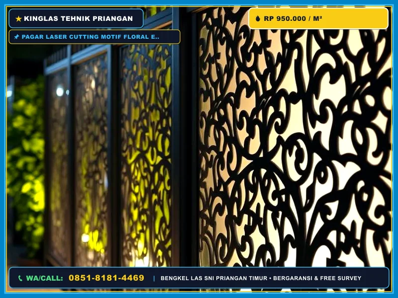 Pagar Laser Cutting Floral Elegan untuk Jatiwangi