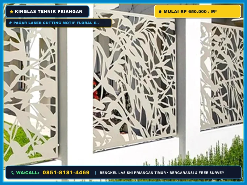 Pagar Laser Cutting Floral Elegan untuk Rumah Cirebon
