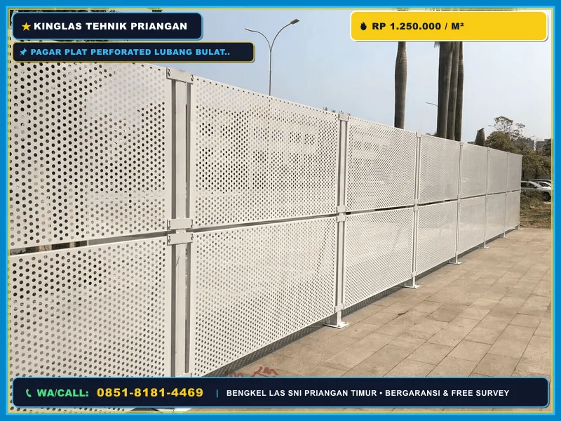 Pagar Plat Perforated Lubang Bulat Pangandaran
