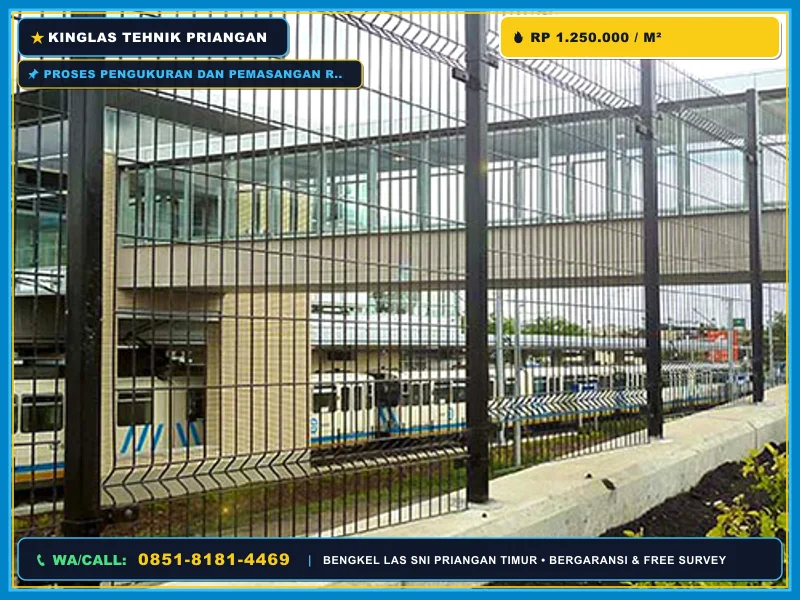 Proses pengukuran dan pemasangan rangka pagar stainless steel