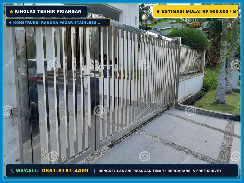 Konstruksi rangka pagar stainless steel SUS 304