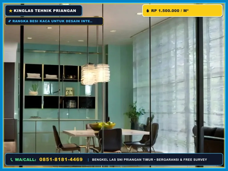 Rangka besi kaca untuk desain interior industrial