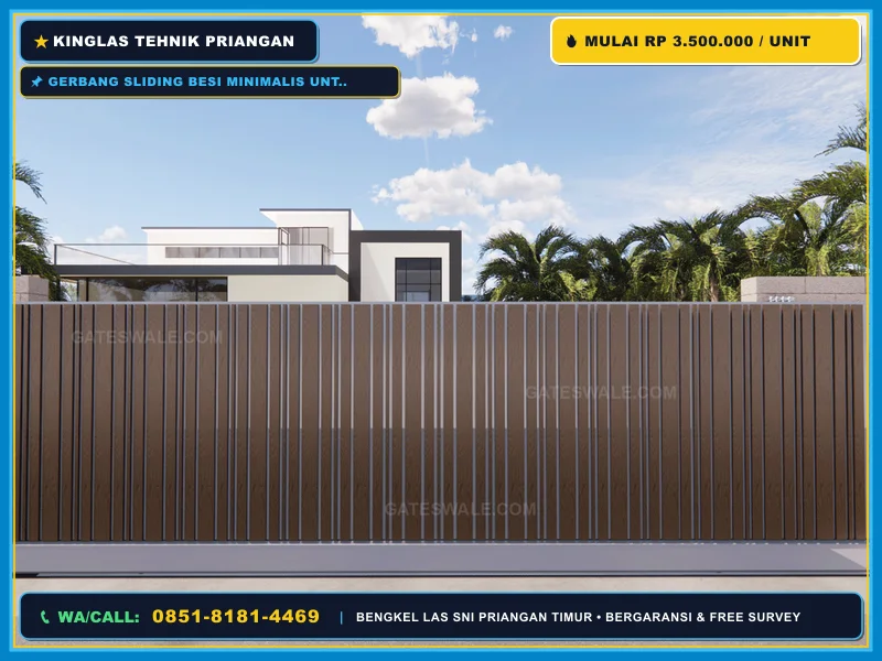 Gerbang sliding besi minimalis untuk pagar rumah