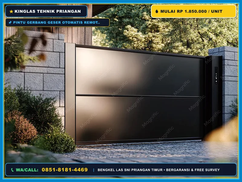 Pintu Gerbang Geser Otomatis Remote Tarogong