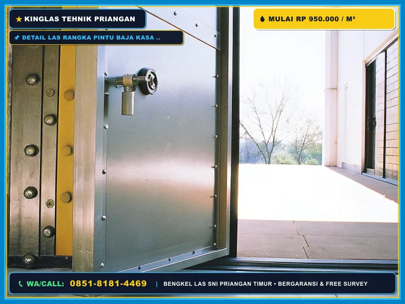 Detail las rangka pintu baja kasa anti karat