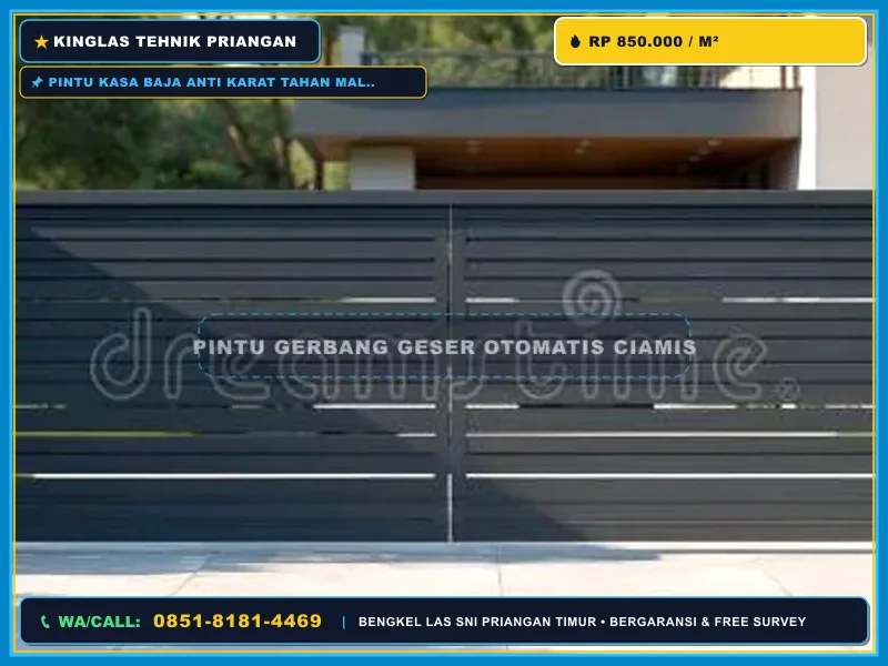 Detail sambungan las rangka pintu kasa baja galvanis