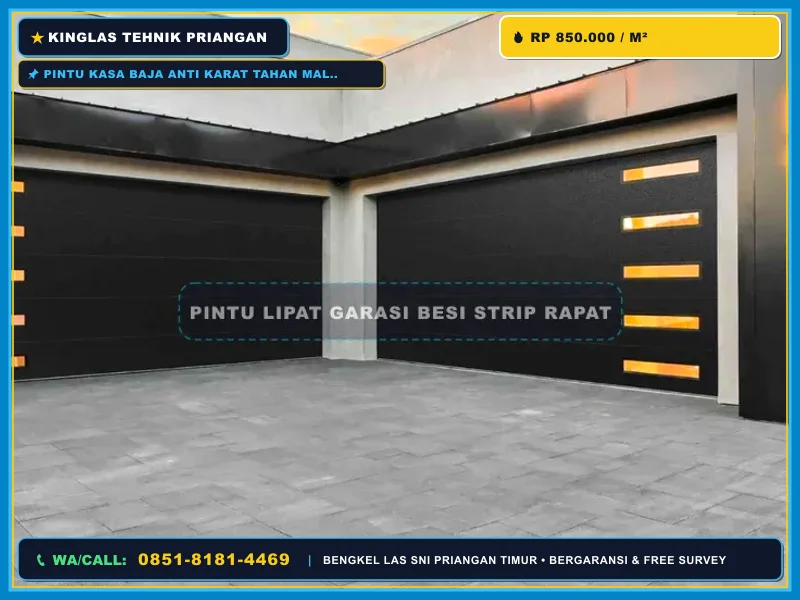 Rangka pintu baja modern dengan lapisan antikarat