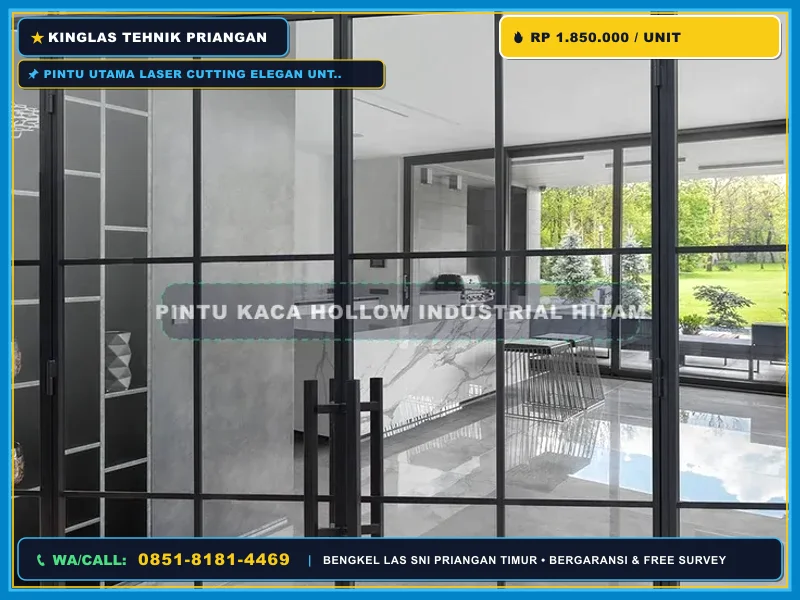 Fasad rumah modern dengan elemen besi custom dan plat laser cutting