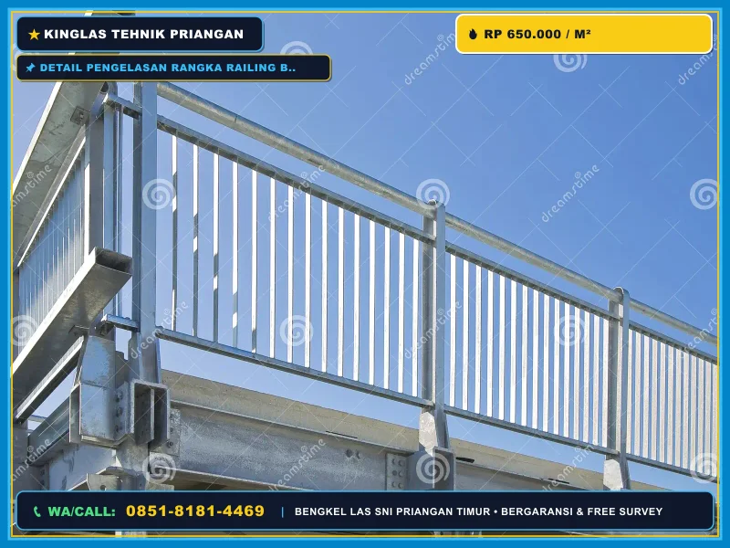 Detail pengelasan rangka railing balkon besi hollow galvanis