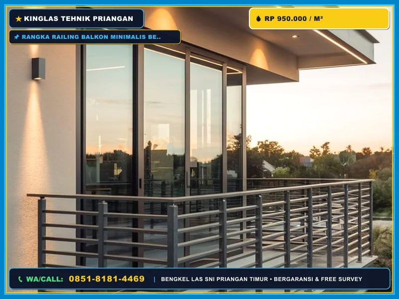 Rangka railing balkon minimalis berbahan besi hollow SNI