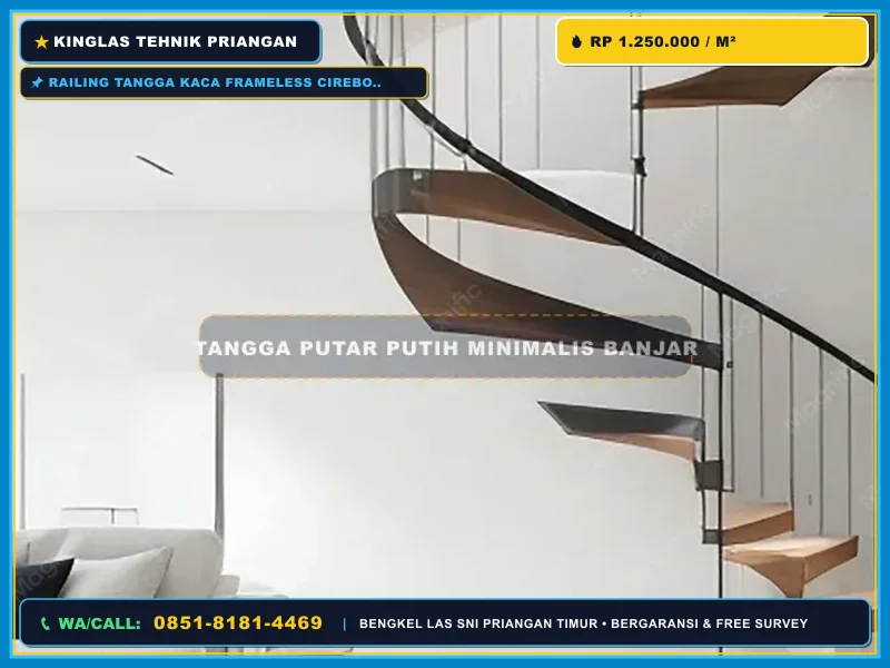 Pemasangan kaca tempered untuk railing tangga oleh tenaga profesional