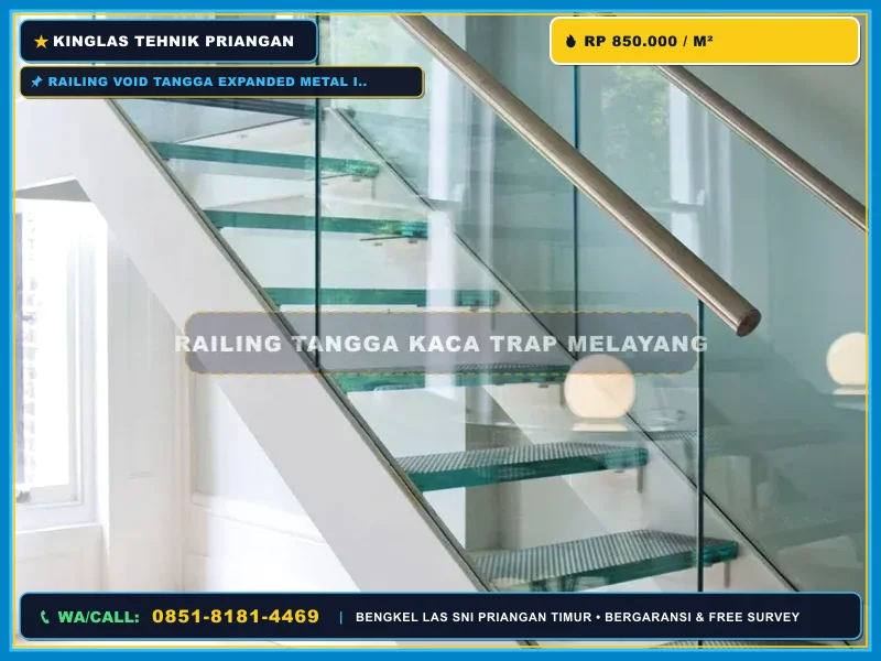 Detail pengelasan railing tangga expanded metal