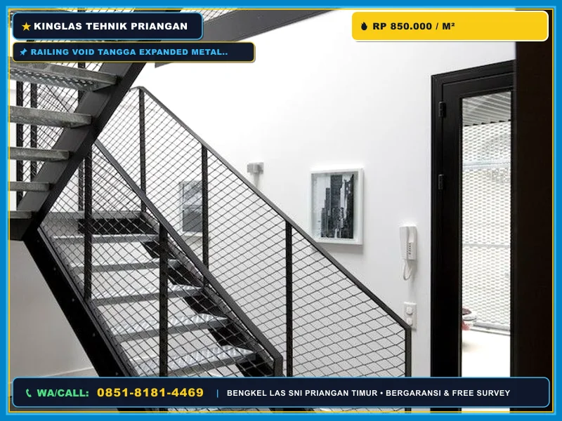 Railing Void Tangga Expanded Metal Industrial Singaparna